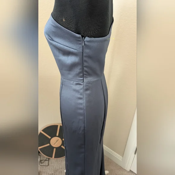 Amsale Kaia One Shoulder Dress In Amethyst Navy Size 2 - Picture 6 of 9